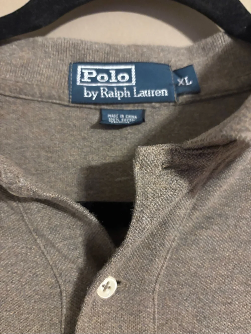 Vintage Polo Ralph Lauren Long Sleeve Heathered Taupe Preppy Academia Men’s XL